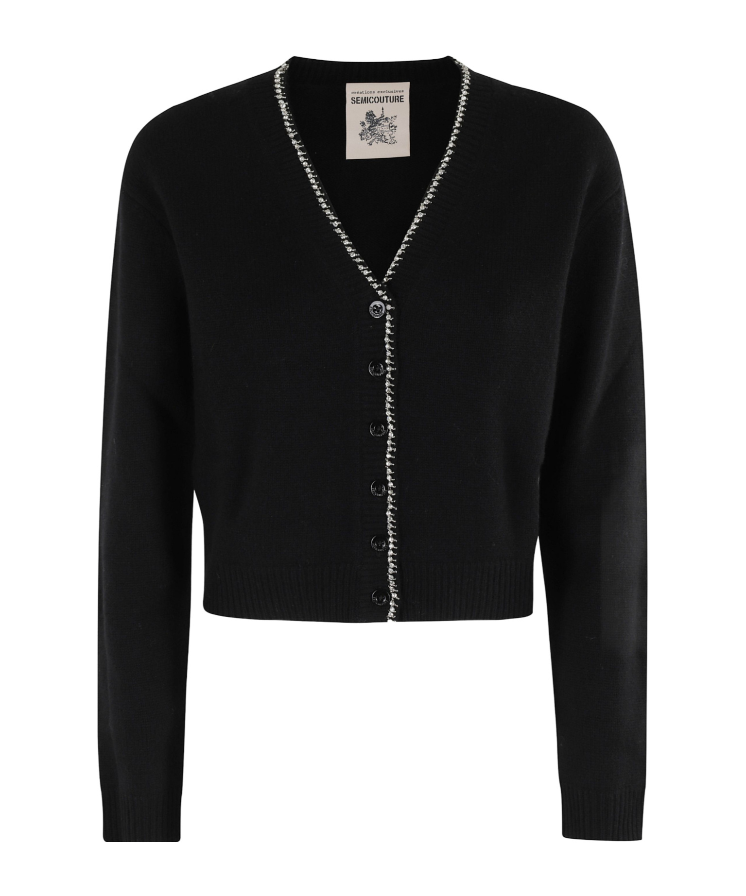 Semicouture Semi Couture Semi Couture Cardigan With Clarinda Pattern In Black