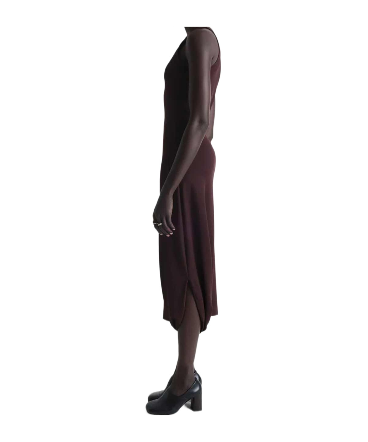 Lemaire Twisted Hem Midi Dress In Black
