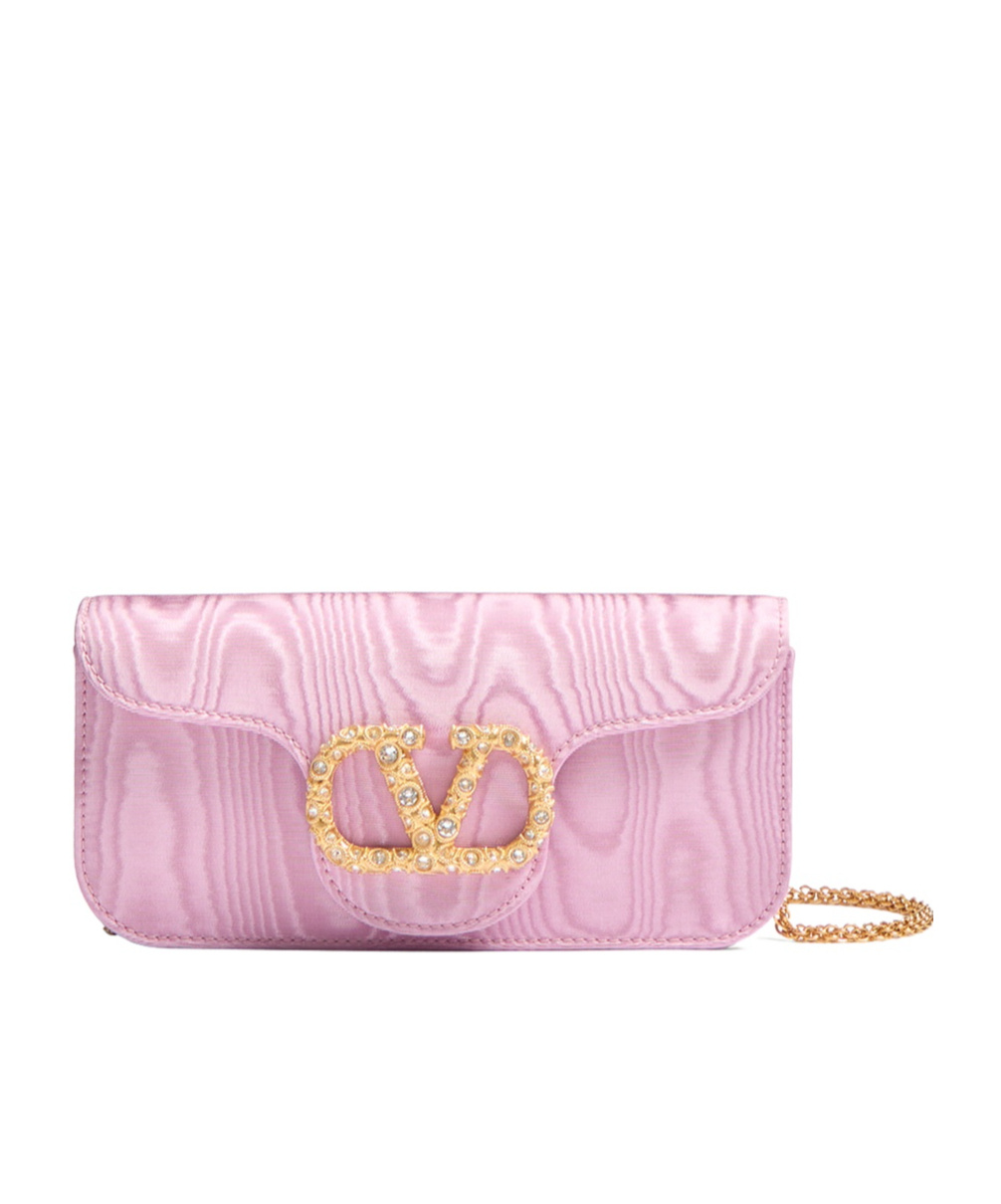 Valentino Locò Clutch Bag In Pink