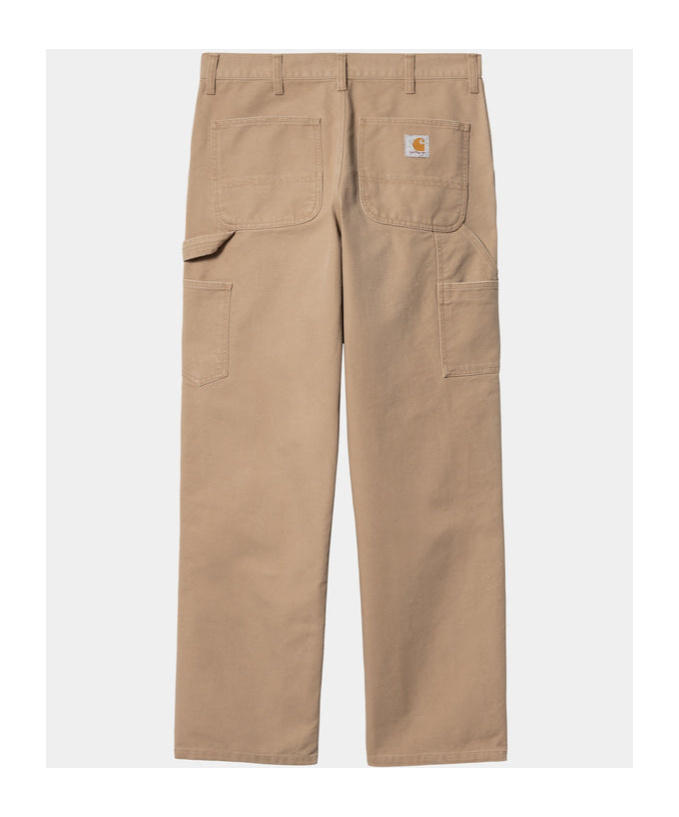 Carhartt Og Single Knee Printed Straight-leg Organic Cotton-canvas Trousers In Nude