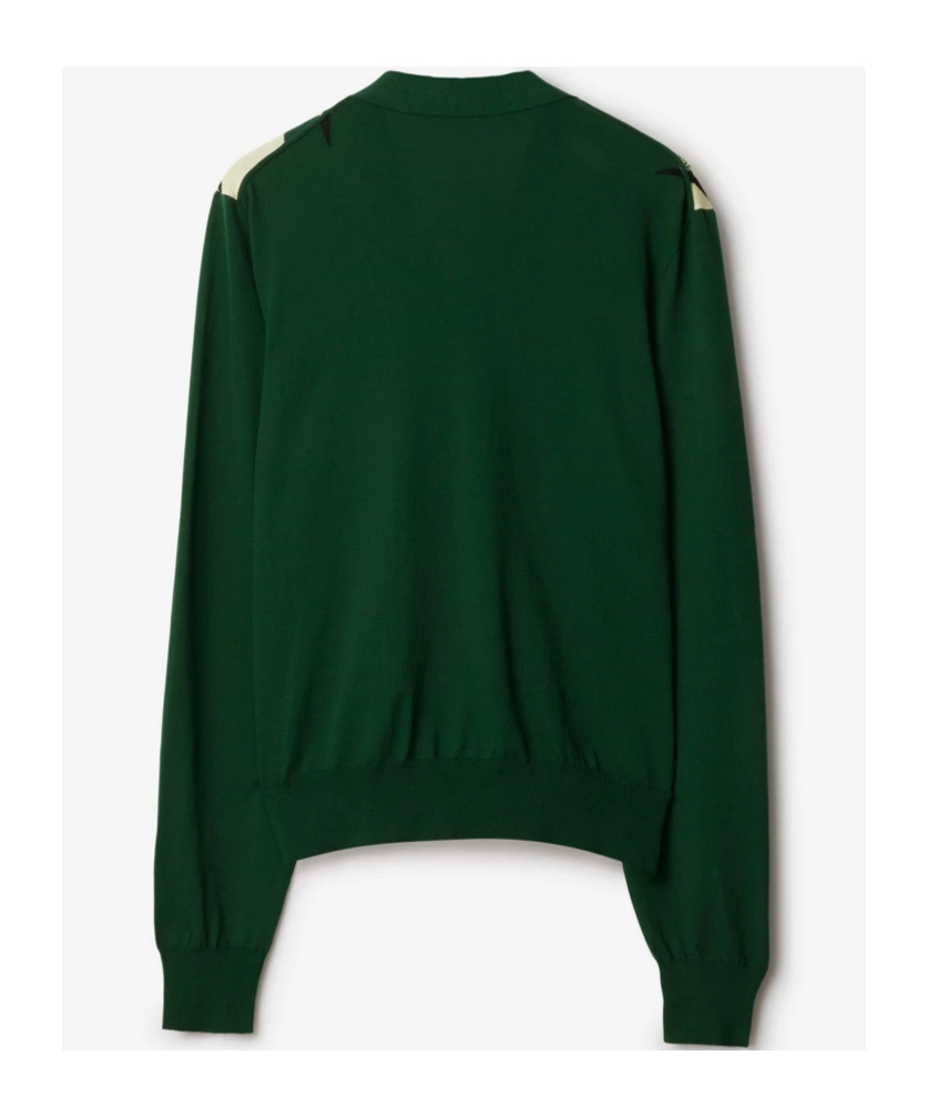 Burberry Argyle Cotton Cardigan In Green