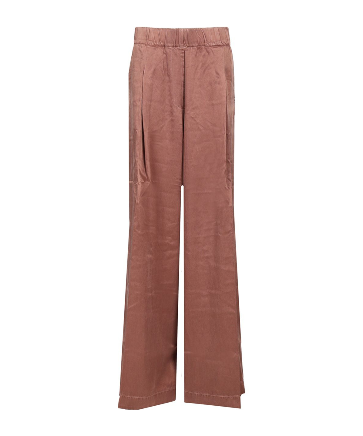 Dries Van Noten Pila Cupro And Cotton Trousers In Brown