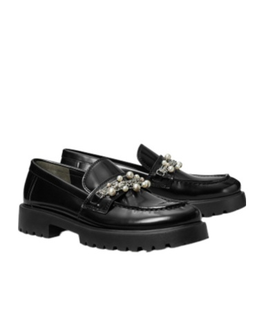 Shop Tory Burch Classic Thick-soled Loafers In Black