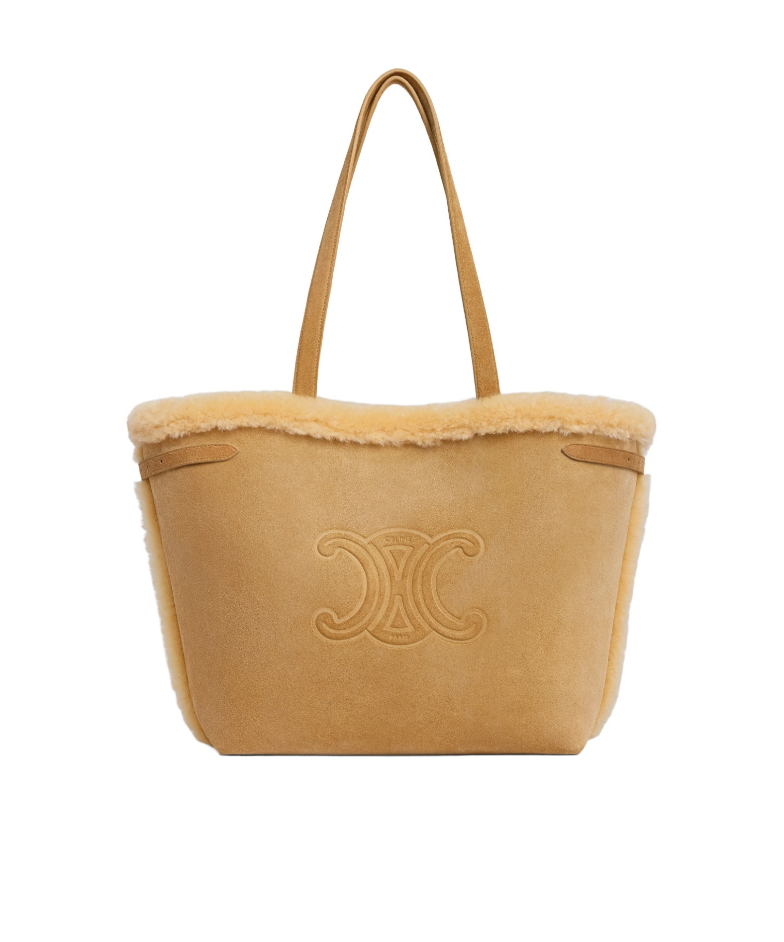 Celine Logo Shoulder Bag In Natural