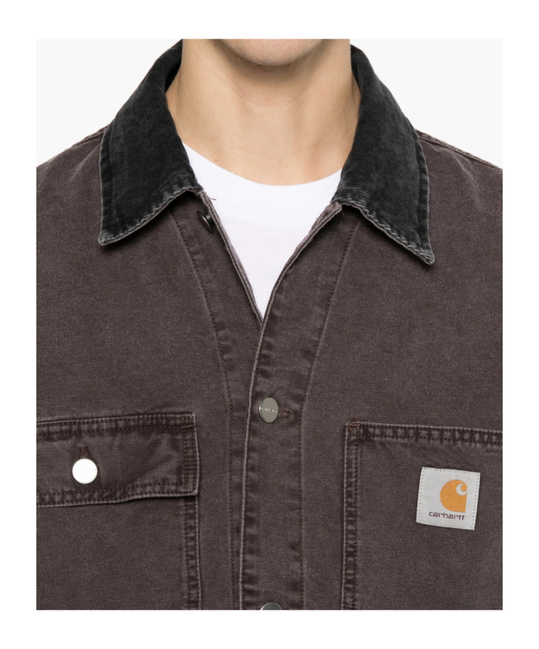 Carhartt Denim Shirt Jacket Long Sleeves In Brown
