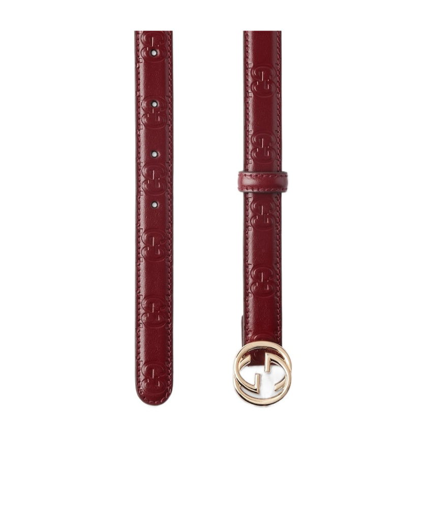 Gucci Interlocking Double G Buckle Waist Belt In Red