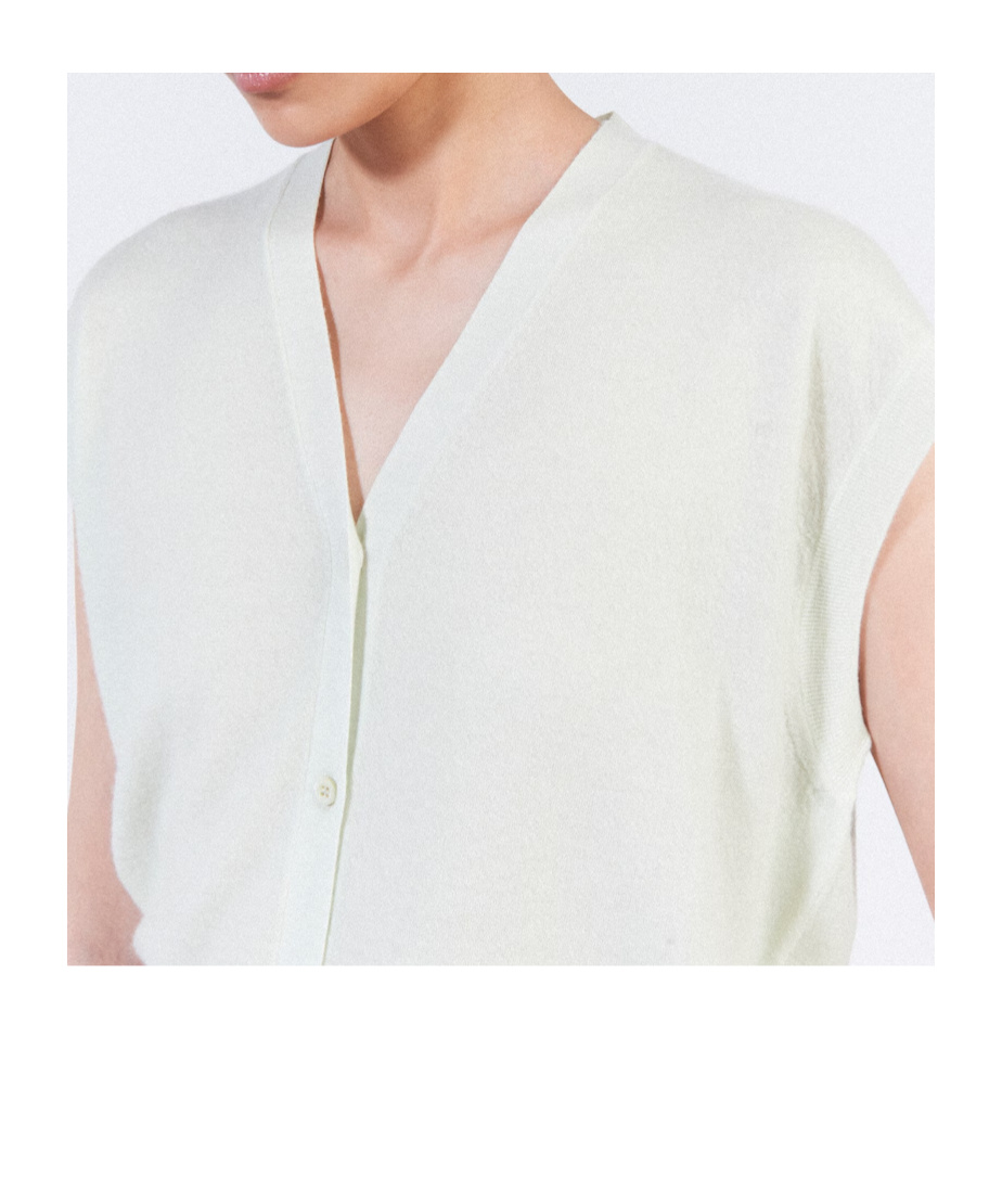 Prada Cashmere Knitted Vest In Marigold Color