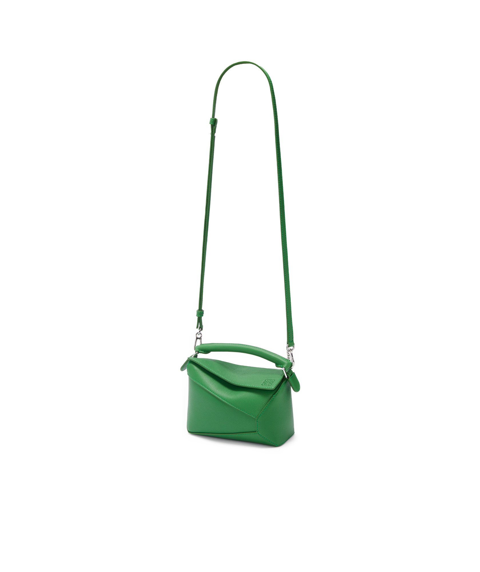 Loewe Mini Puzzle Shoulder Bag In Green