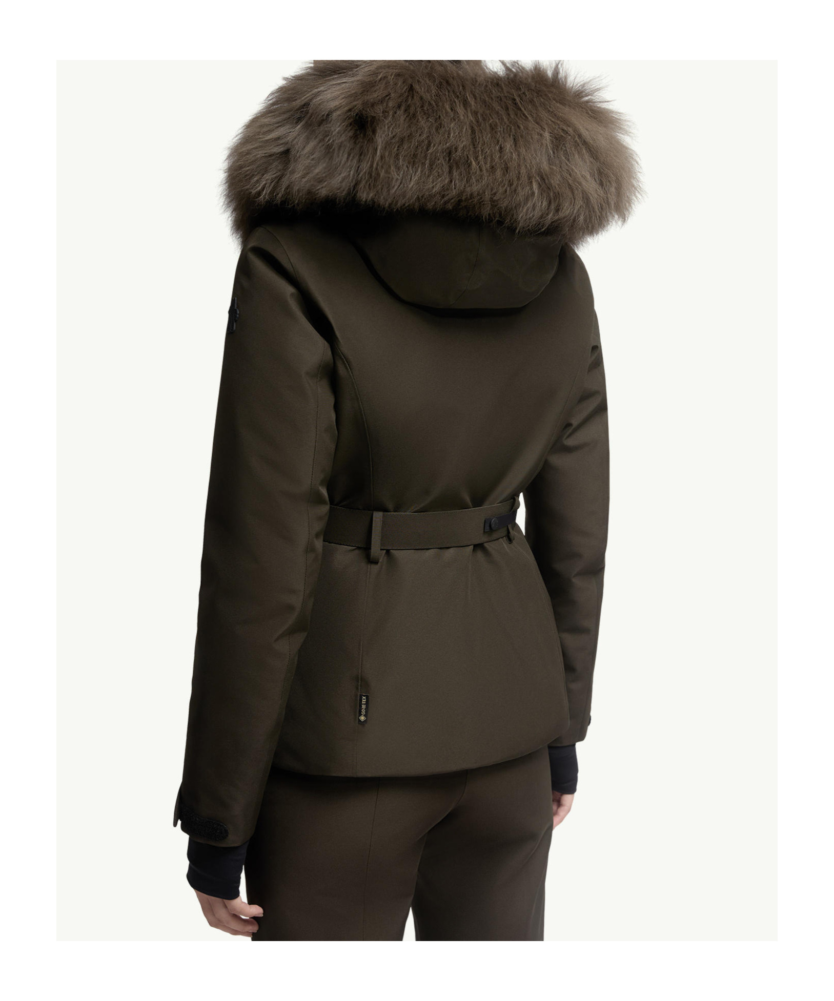 Moncler Laplance Gore-tex Shearling-trimmed Hooded Down Ski Jacket In Brown
