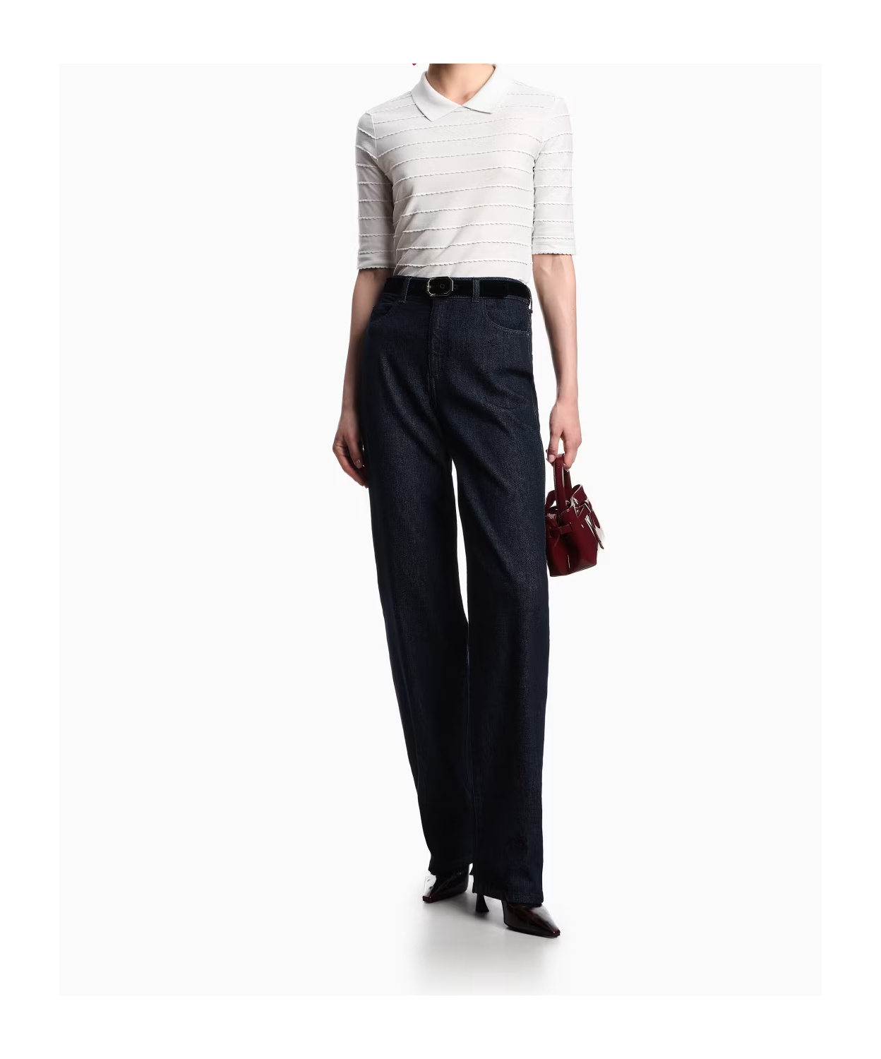 Emporio Armani Logo-embroidered Jeans In Blue