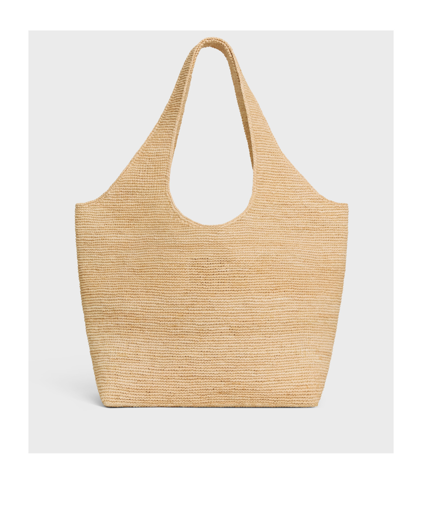 Celine Classic Panier Shopper Cabas In Raffia And Calfskin In Natural/tan