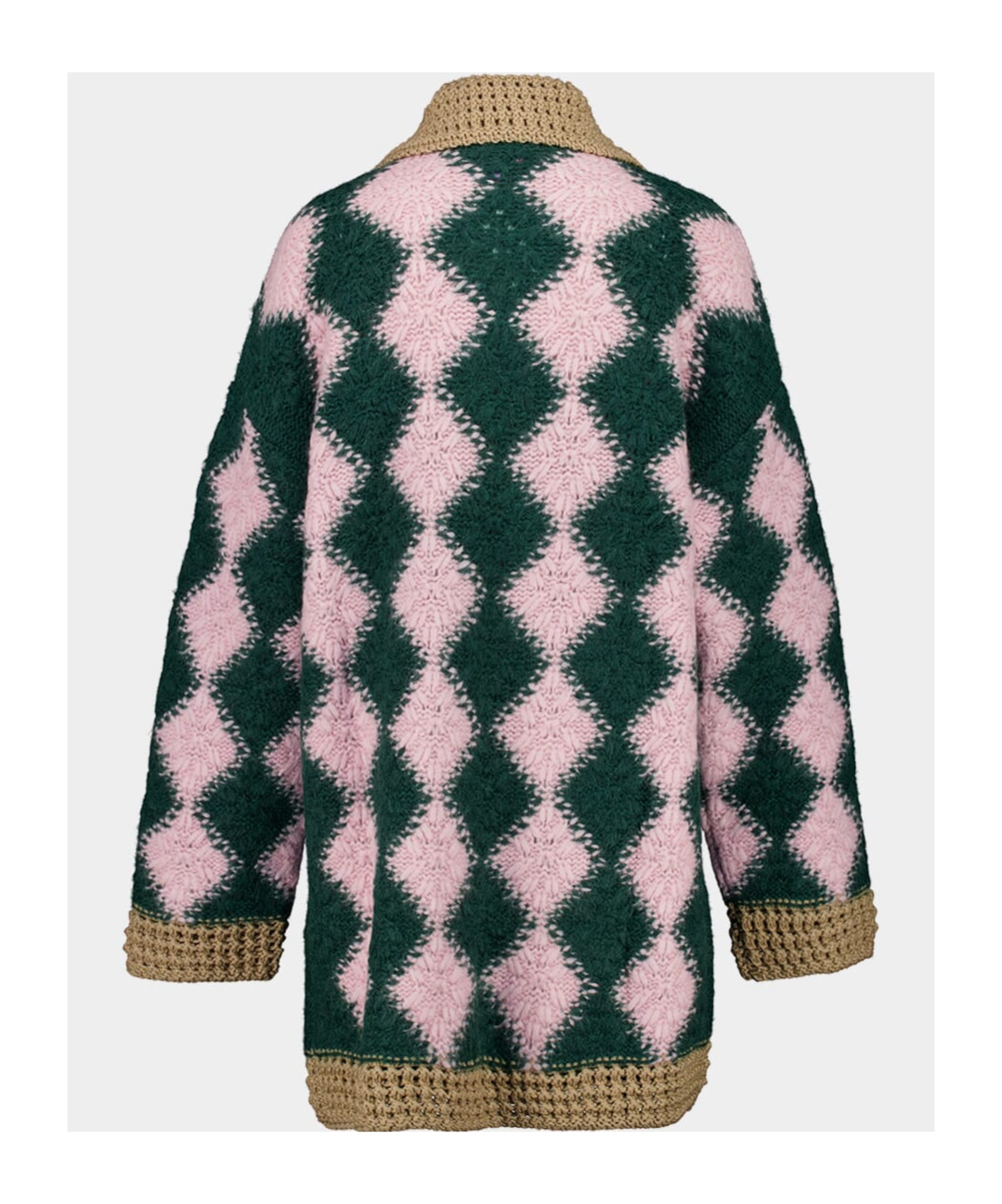 La Doublej Diamond-pattern Cardigan In Multi