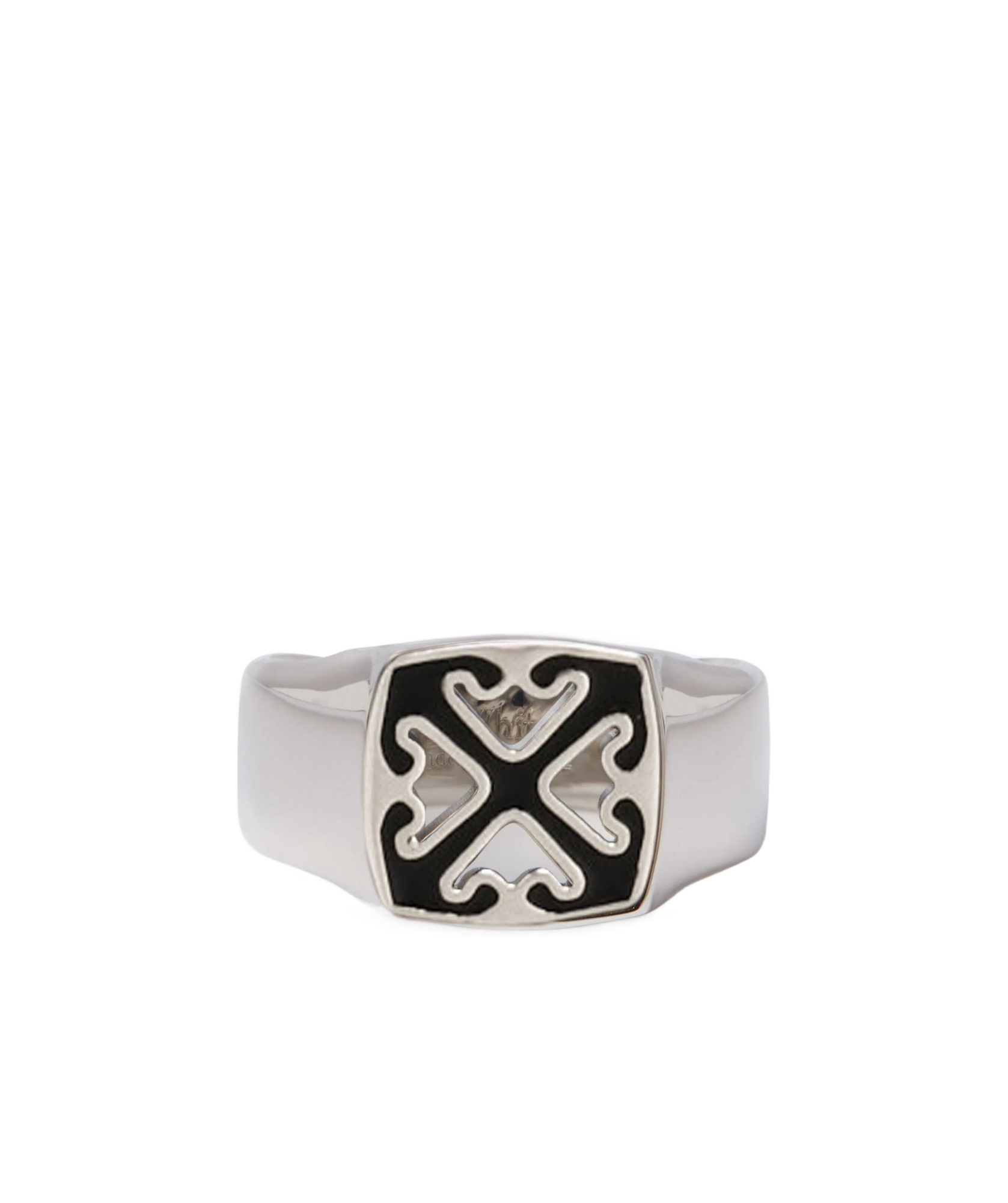 Off-white Arrow-motif Brass Ring In White