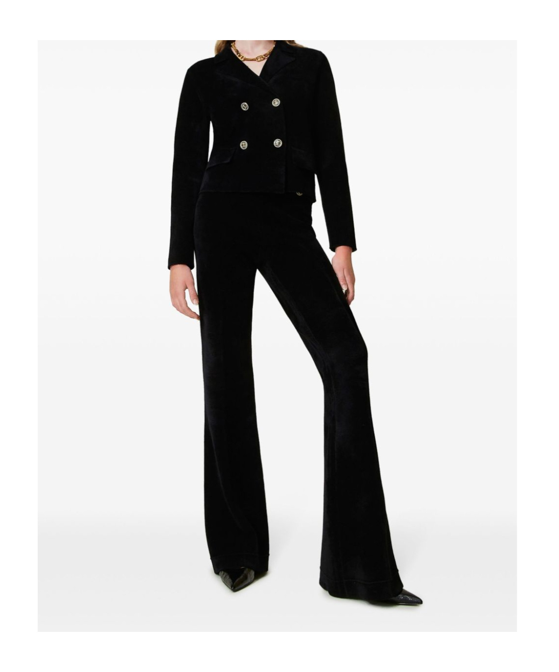 TWINSET OVAL T KNIT FLARED TROUSERS
