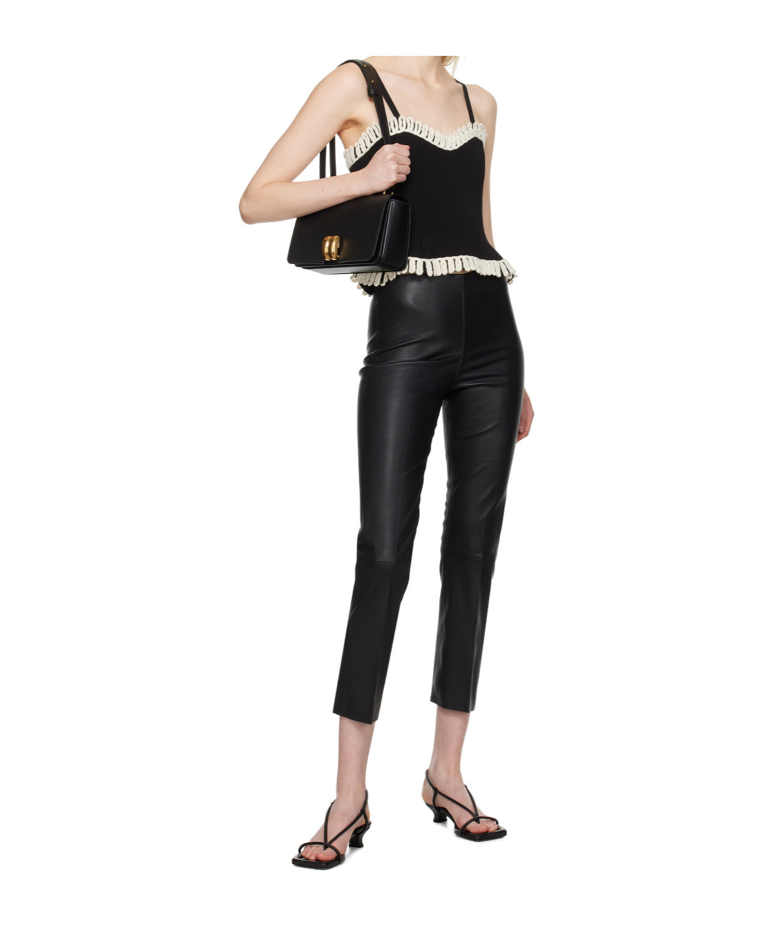 By Malene Birger Elastic Waist Leather Pants