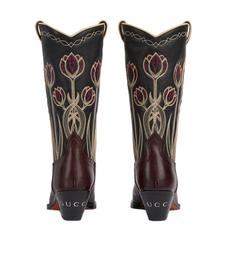 Gucci Women's Boot With Embroidery In Black