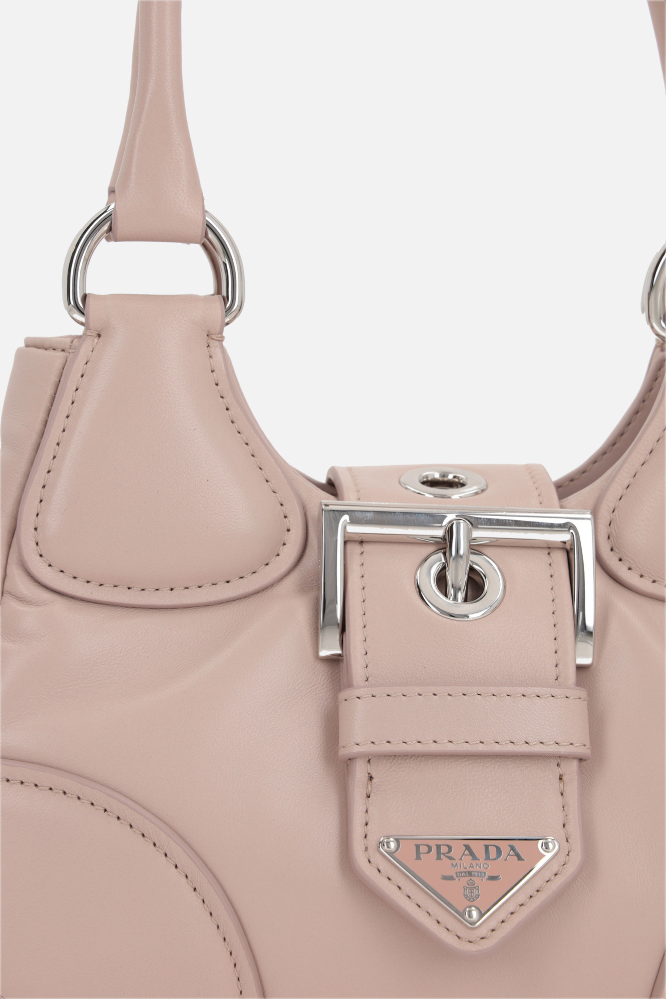 Prada Triangle-logo Tote Bag In Nude