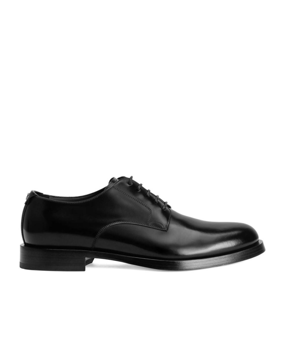 Dolce & Gabbana Black Leather Derby Shoes In Black