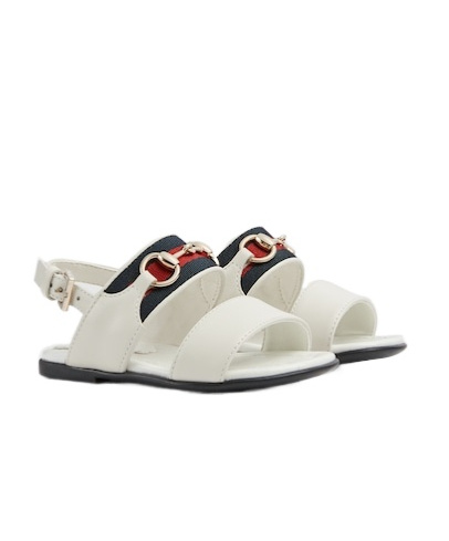 Gucci Toddler Sandal With Web In White