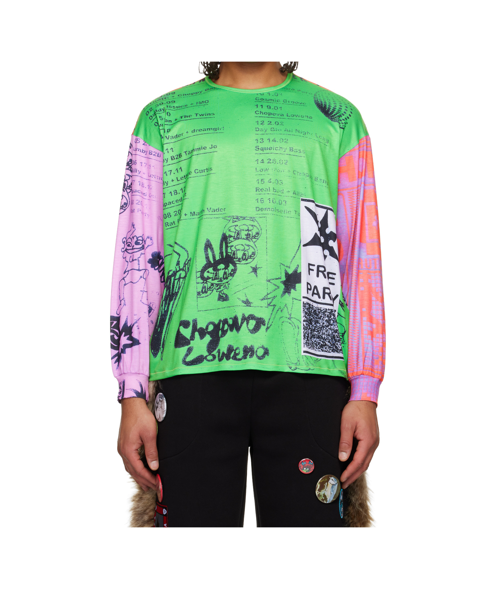 Chopova Lowena Multicolor Poster Oversized Jersey T-shirt In Green