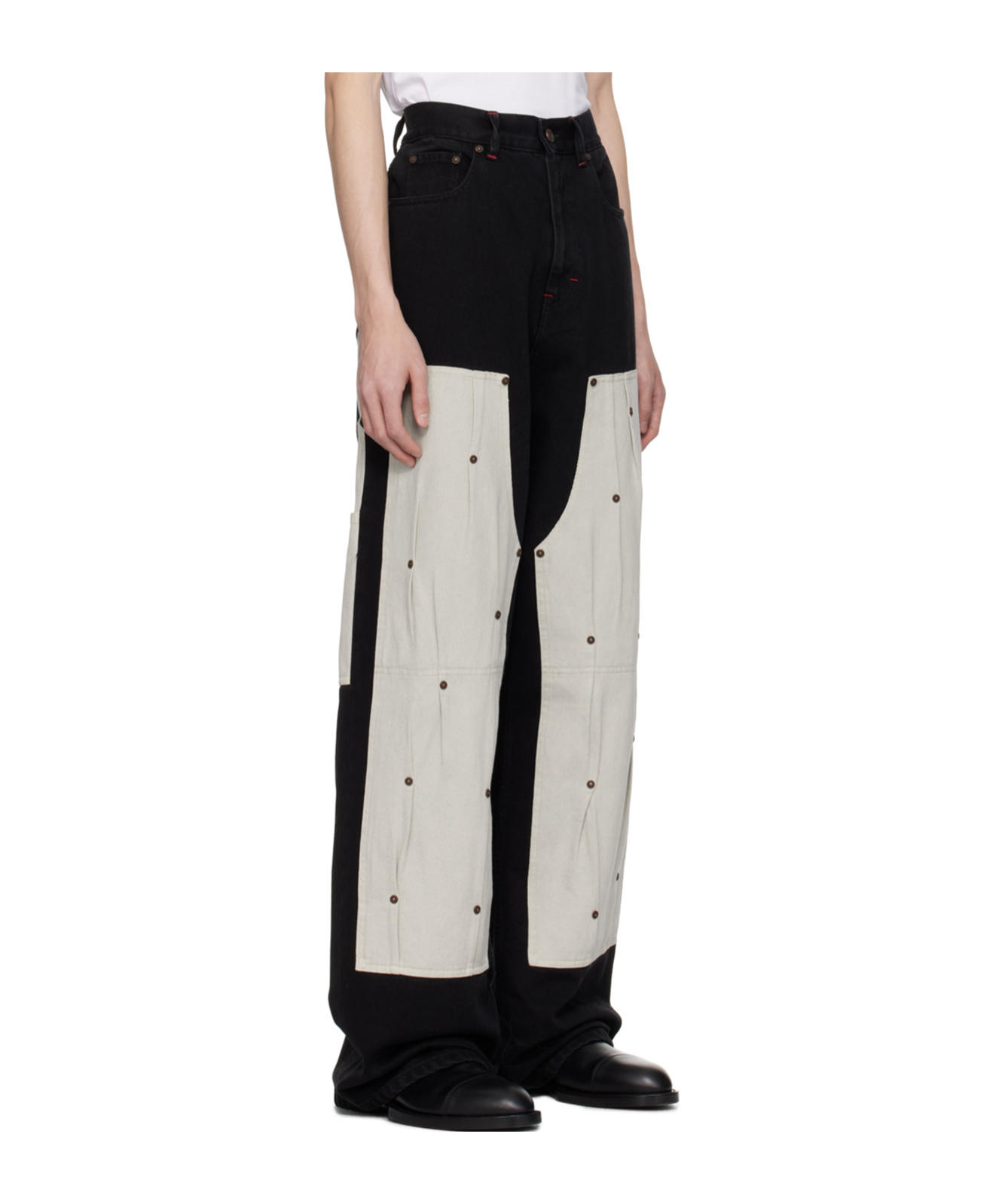 Kusikohc Black Carpenter Rivet Jeans In Black