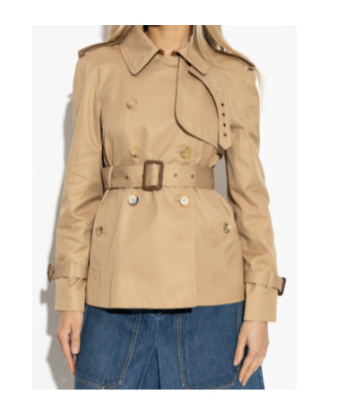 Chloé Cotton Gabardine Short Trench Coat In Brown