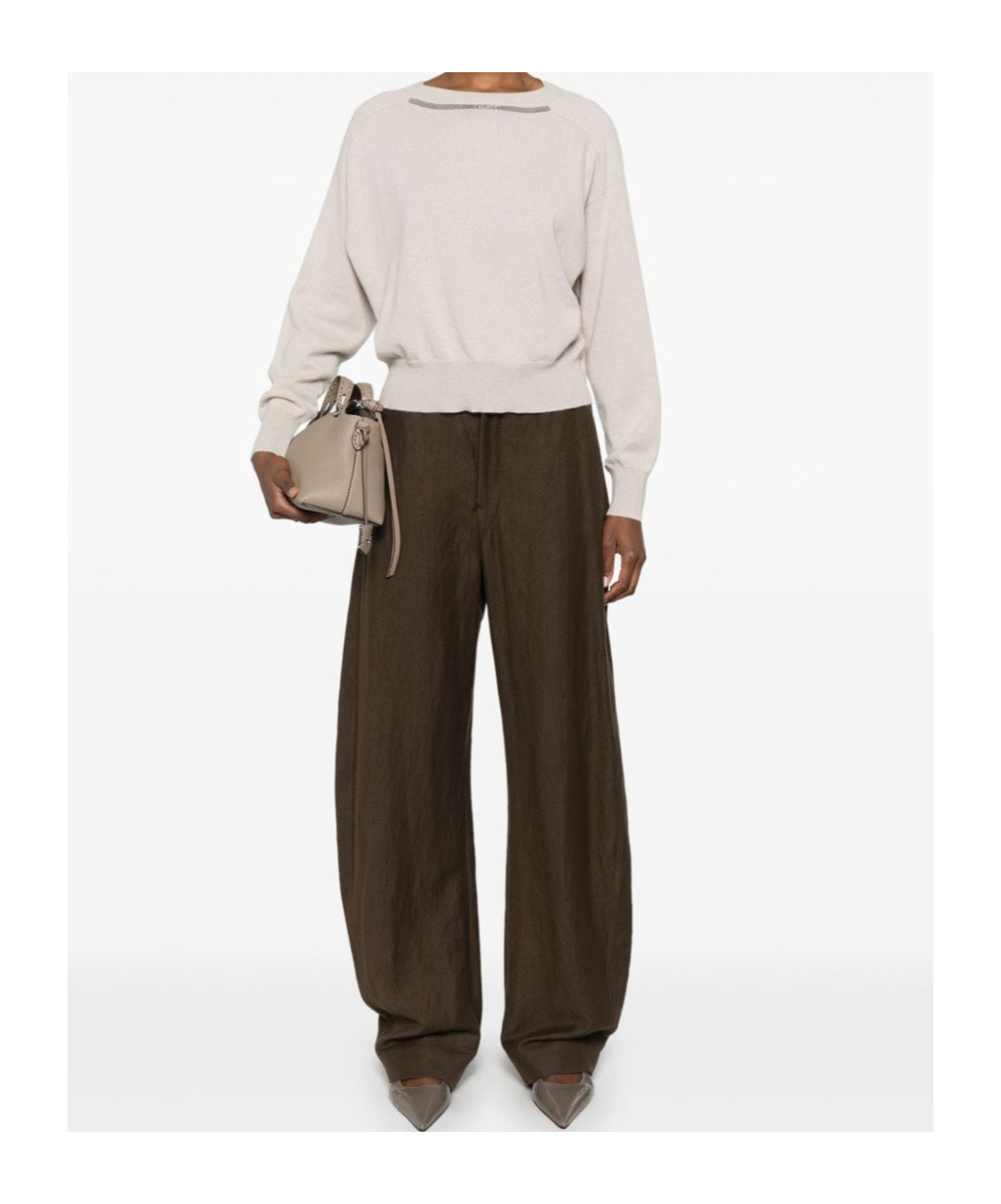 Brunello Cucinelli Bead-detailed Sweater In White