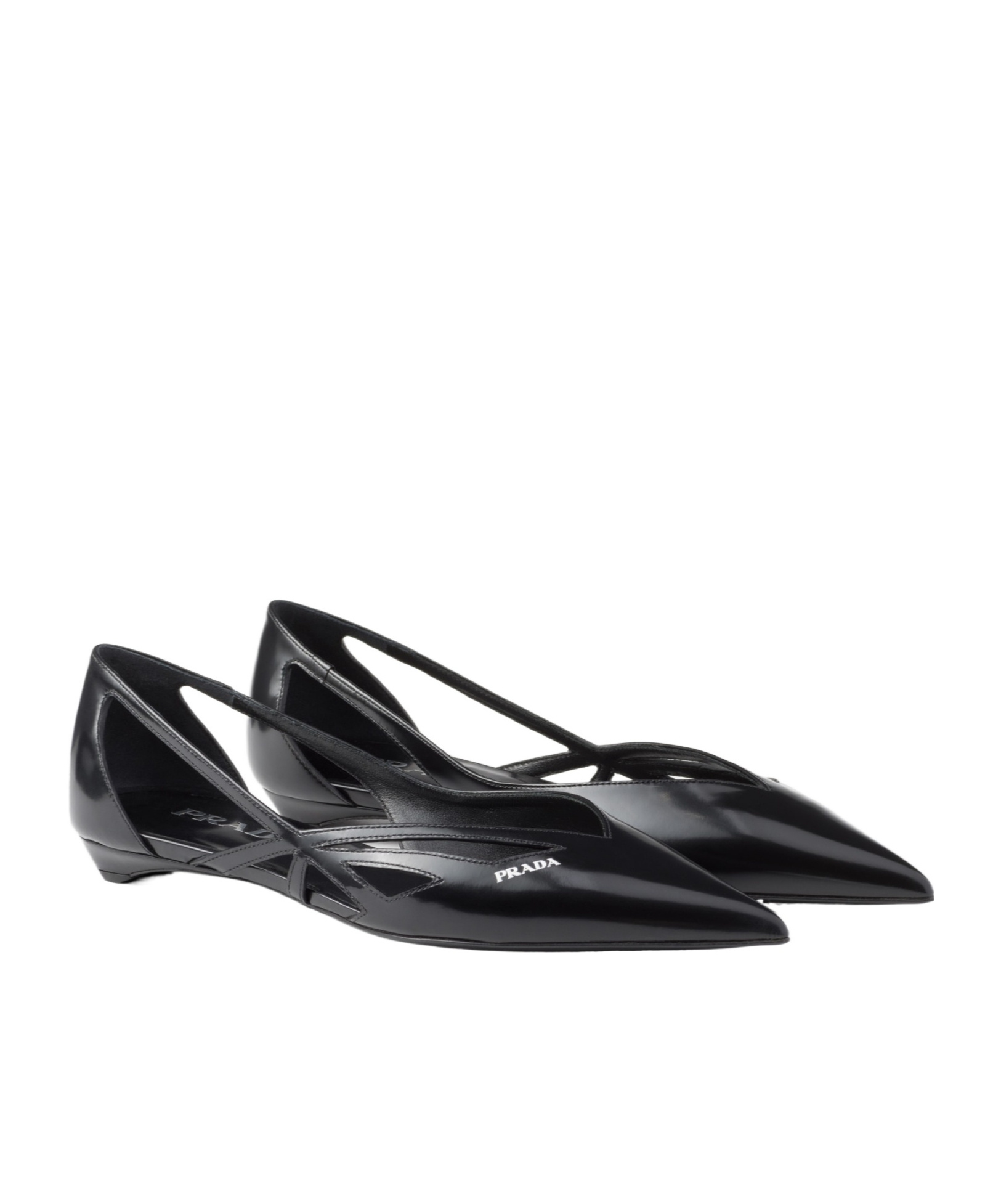 Prada Woman Black Flats In Black