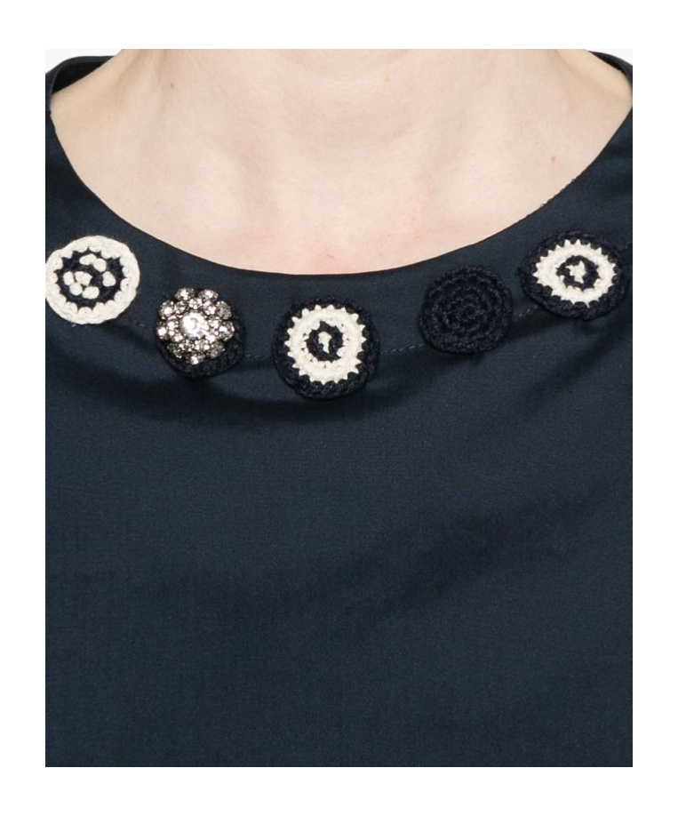 Max Mara Blusa In Popeline Di Cotone Dora In Black