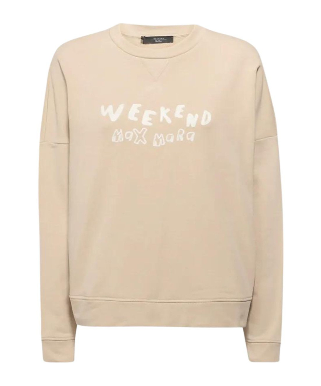 Weekend Max Mara Logo Printed Crewneck Danubio Sweatshirt In Nude