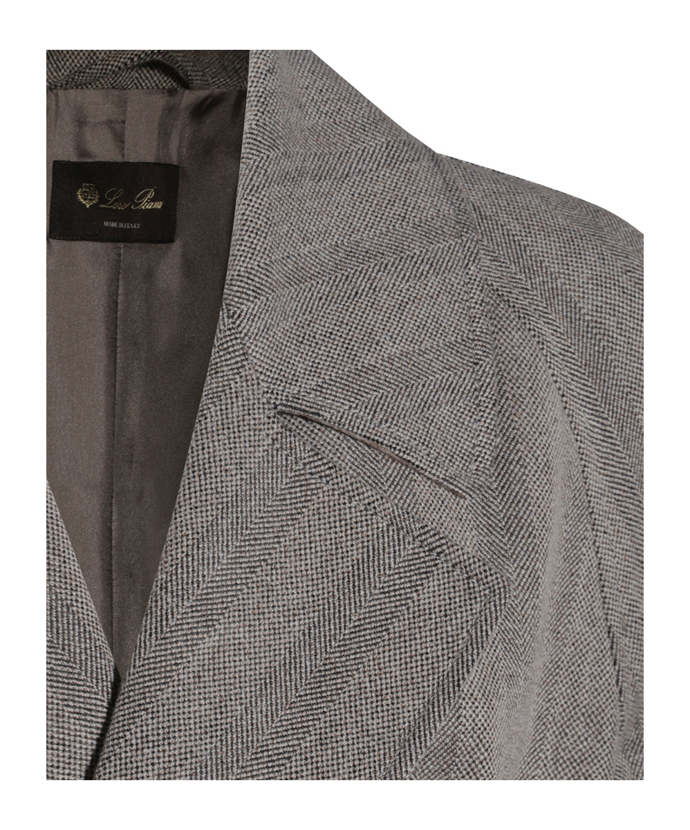 Loro Piana Double-breasted Trench Coat In Gray