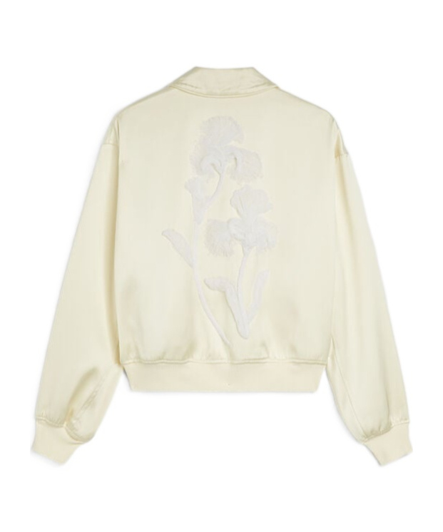 Jil Sander Duchess Embroidered Bomber Jacket In Neutral