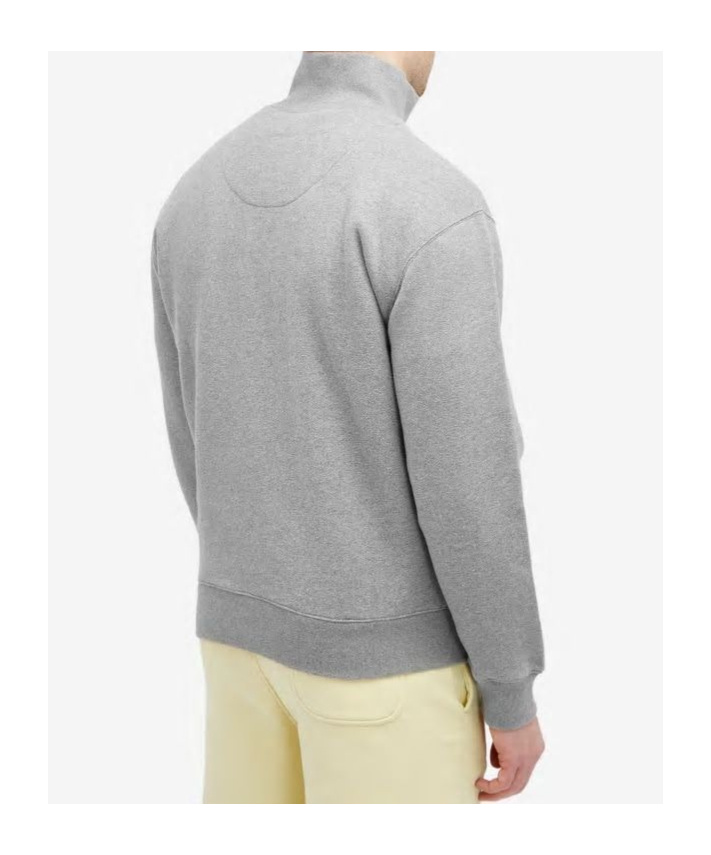 Maison Kitsuné Bold Fox Head Patch Half Zip Sweatshirt In Gray