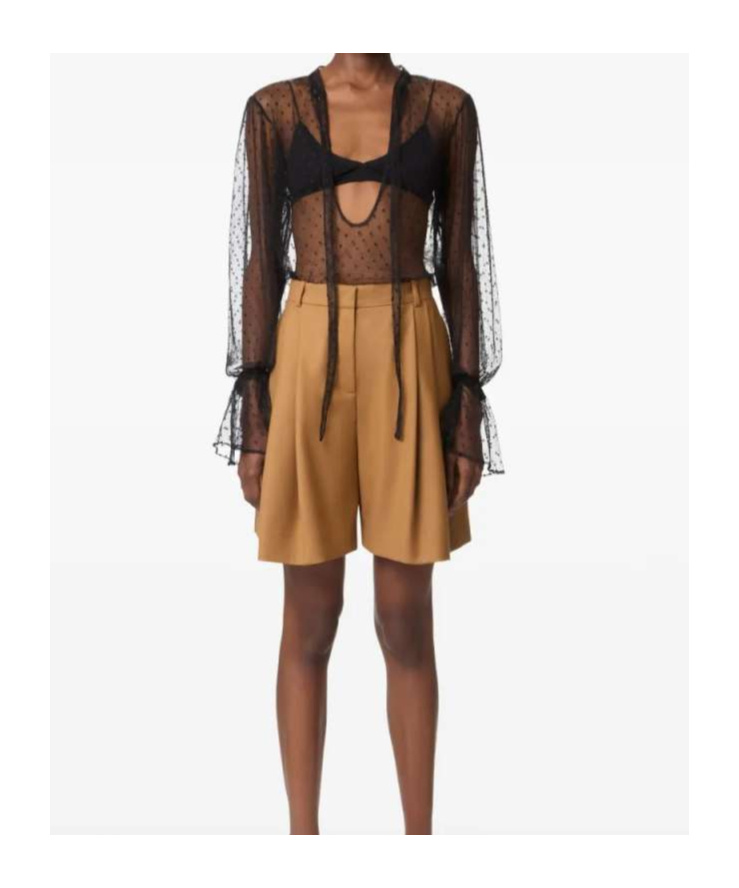 Nina Ricci Highwaisted Shorts With Folds In Brown