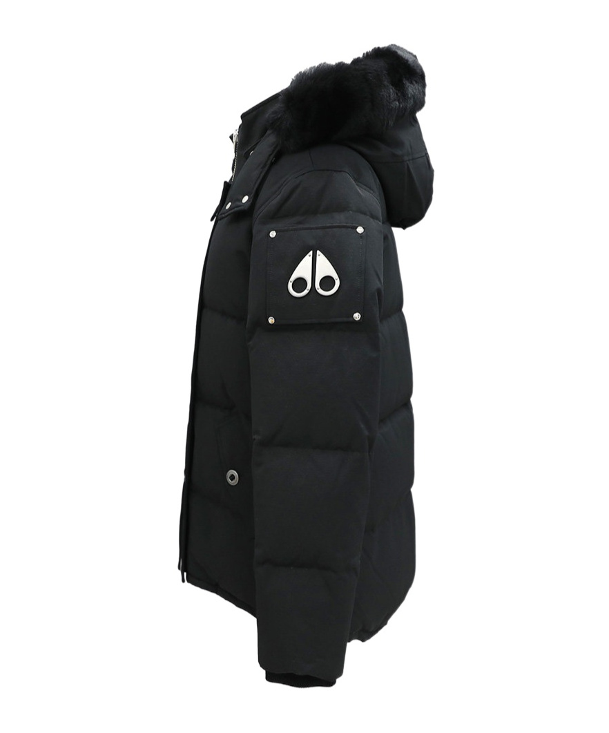 Moose Knuckles "3q Canvas Down Jacket With Shear In Black