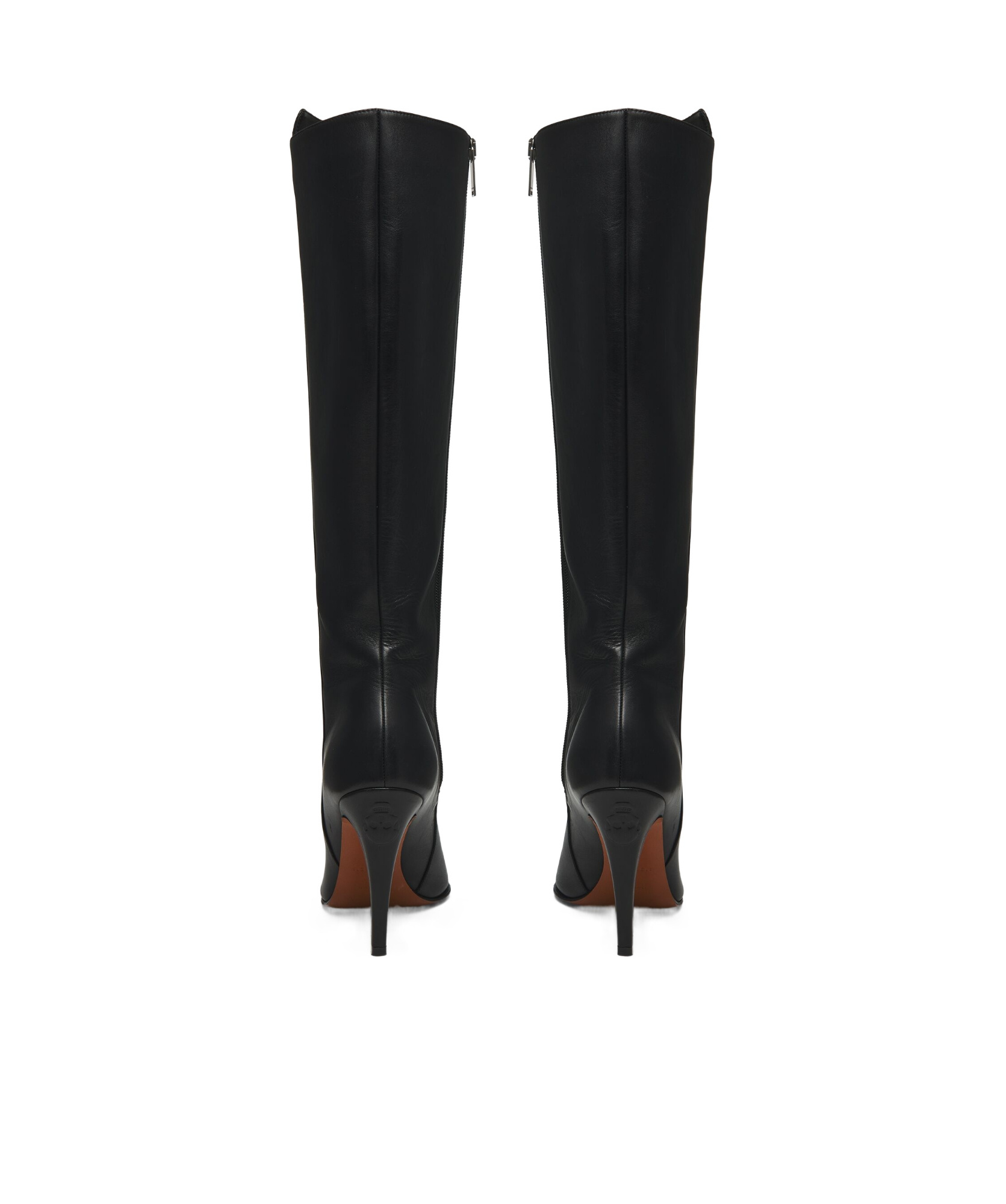 Alexander Mcqueen Faux Leather Birdee Knee-high Boots 105 In Black