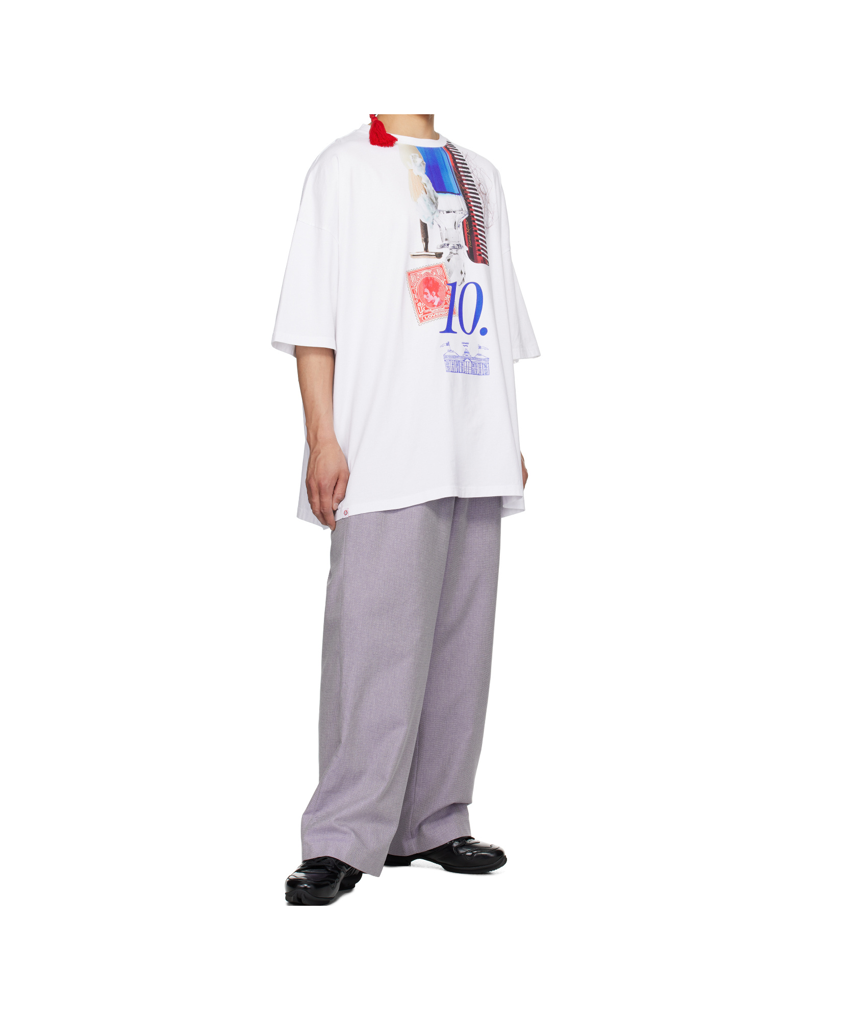 Charles Jeffrrey Loverboy Oversized '10' Year T-shirt In White