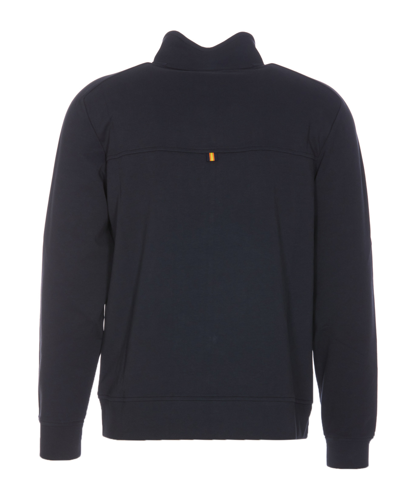 K-way Short High Neck Ribbed Cuffs Jacket In Blue