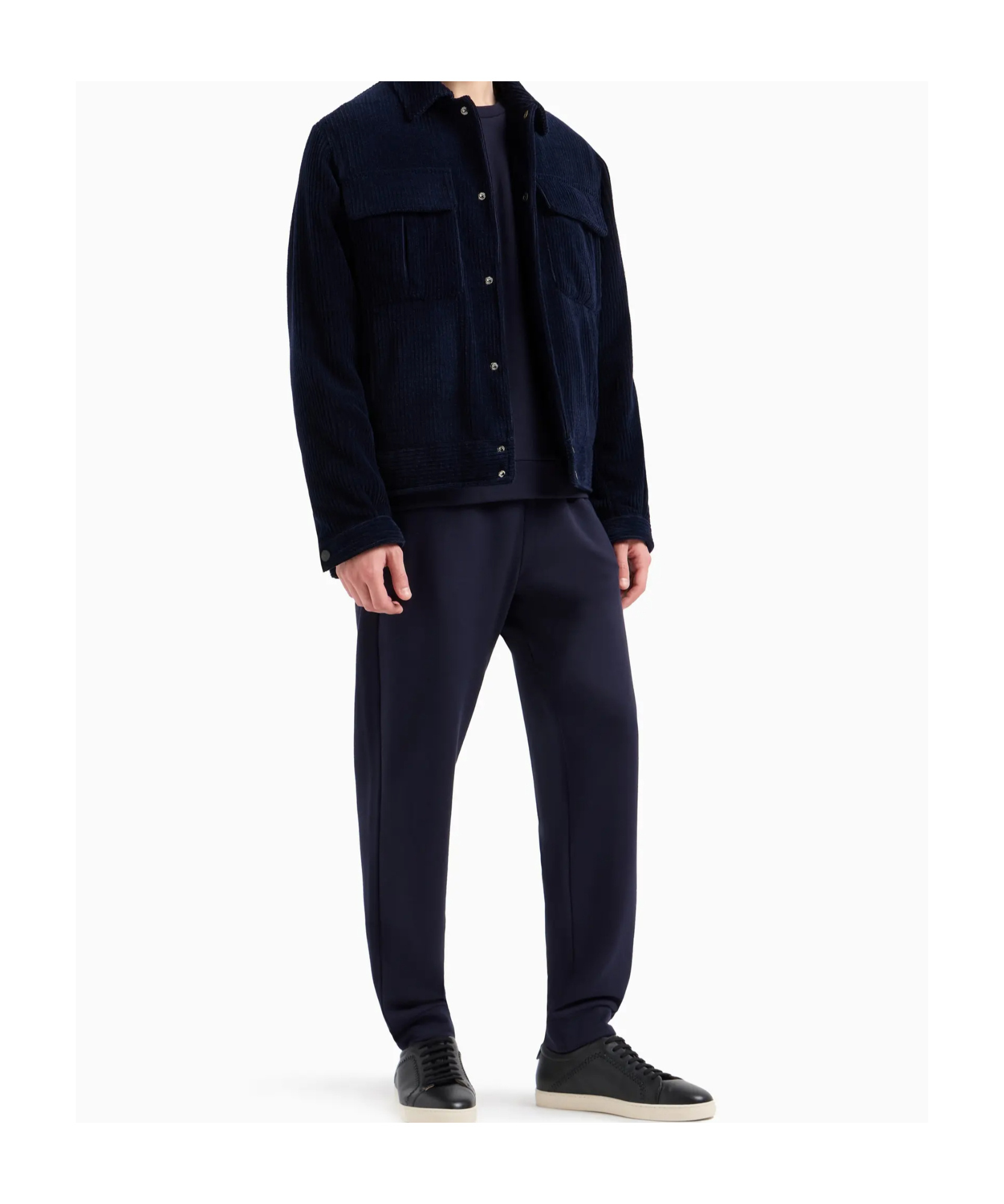 Giorgio Armani Cotton And Cashmere Crew-neck Sweatshirt In Blue