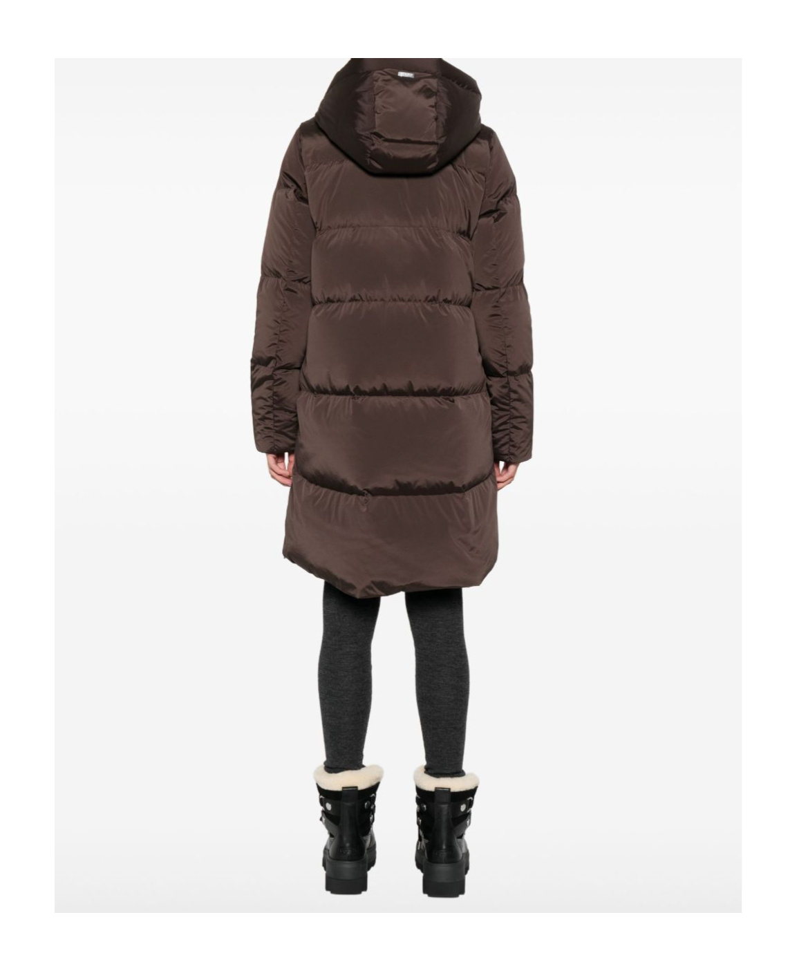 Woolrich Mid-thigh Length Quilted Jacket In Brown