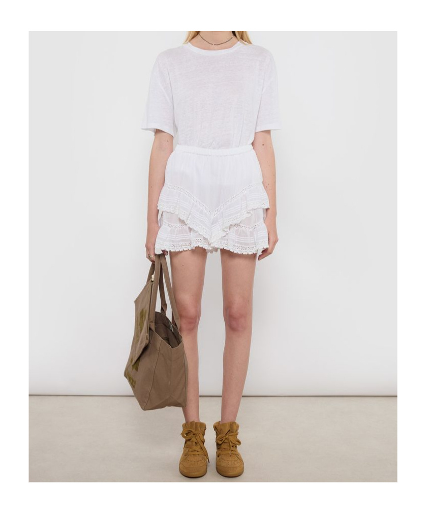 Isabel Marant Étoile Layered Lace Trim Skirts With Ruffled Hem In White