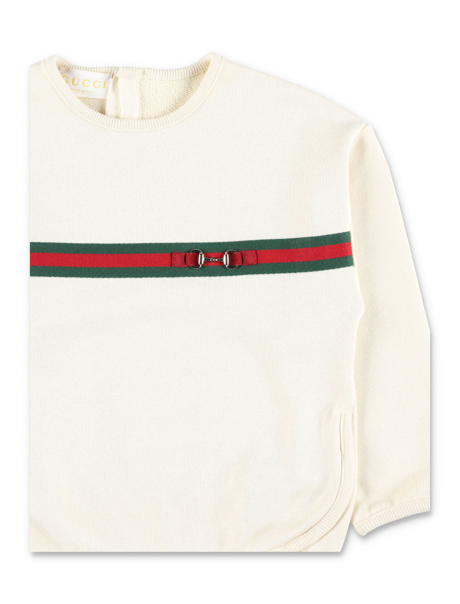 Gucci Baby Cotton Sweatshirt With Web In Gray