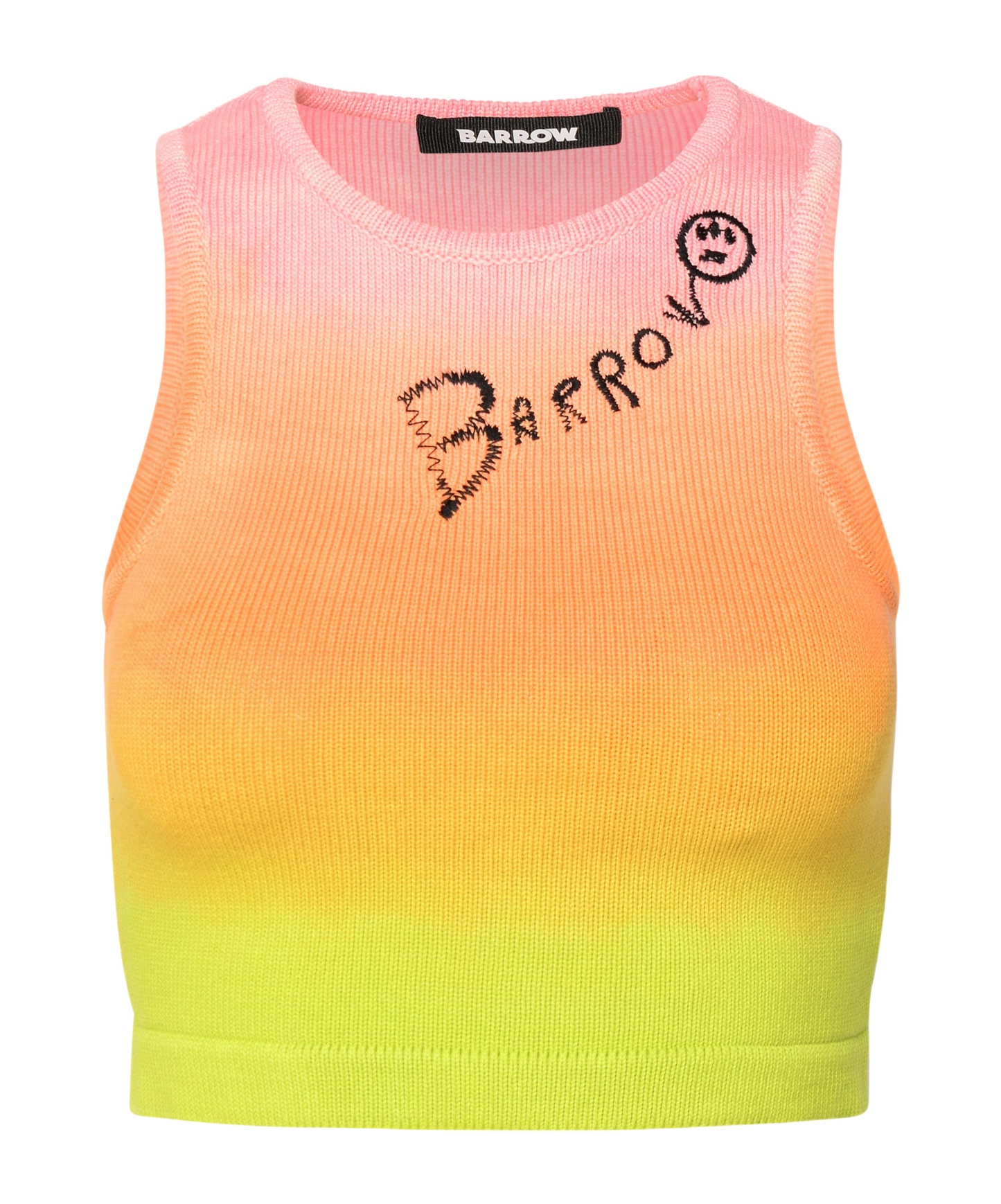Barrow Rainbow Knitted Crop Top In Multi
