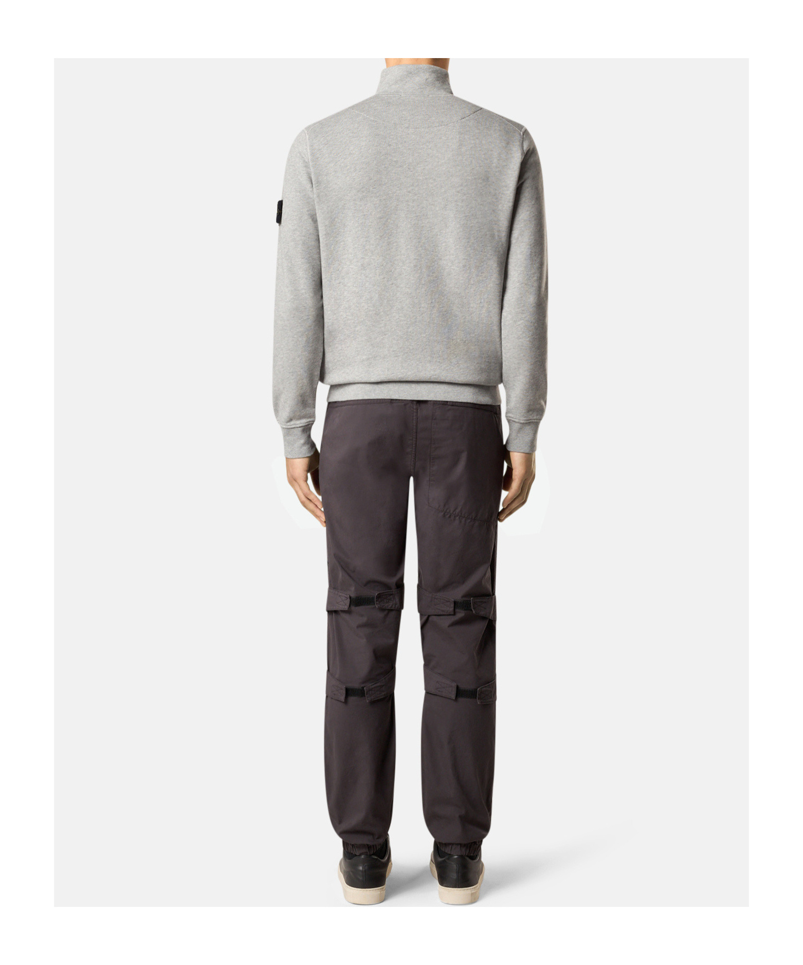 Stone Island Half-zip Sweatshirt With Patch Pockets In Dust And Gray Mixed Color