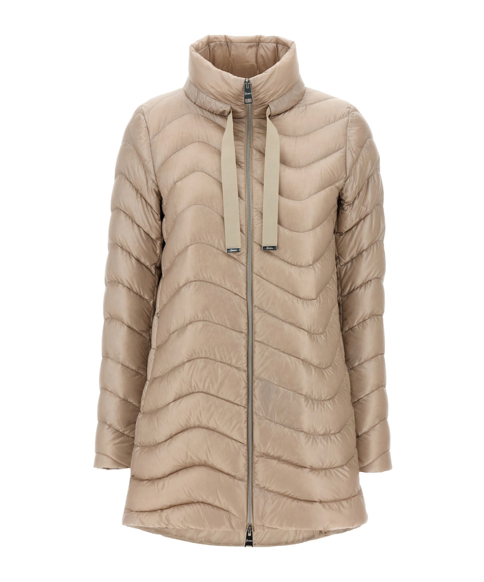Herno Quilted Glossed Shell Jacket In Nude
