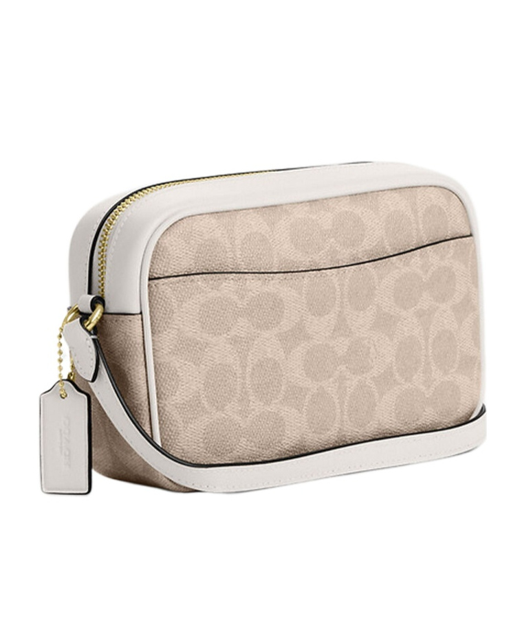 Coach Mini Jamie's Signature Canvas Camera Bag In Nude
