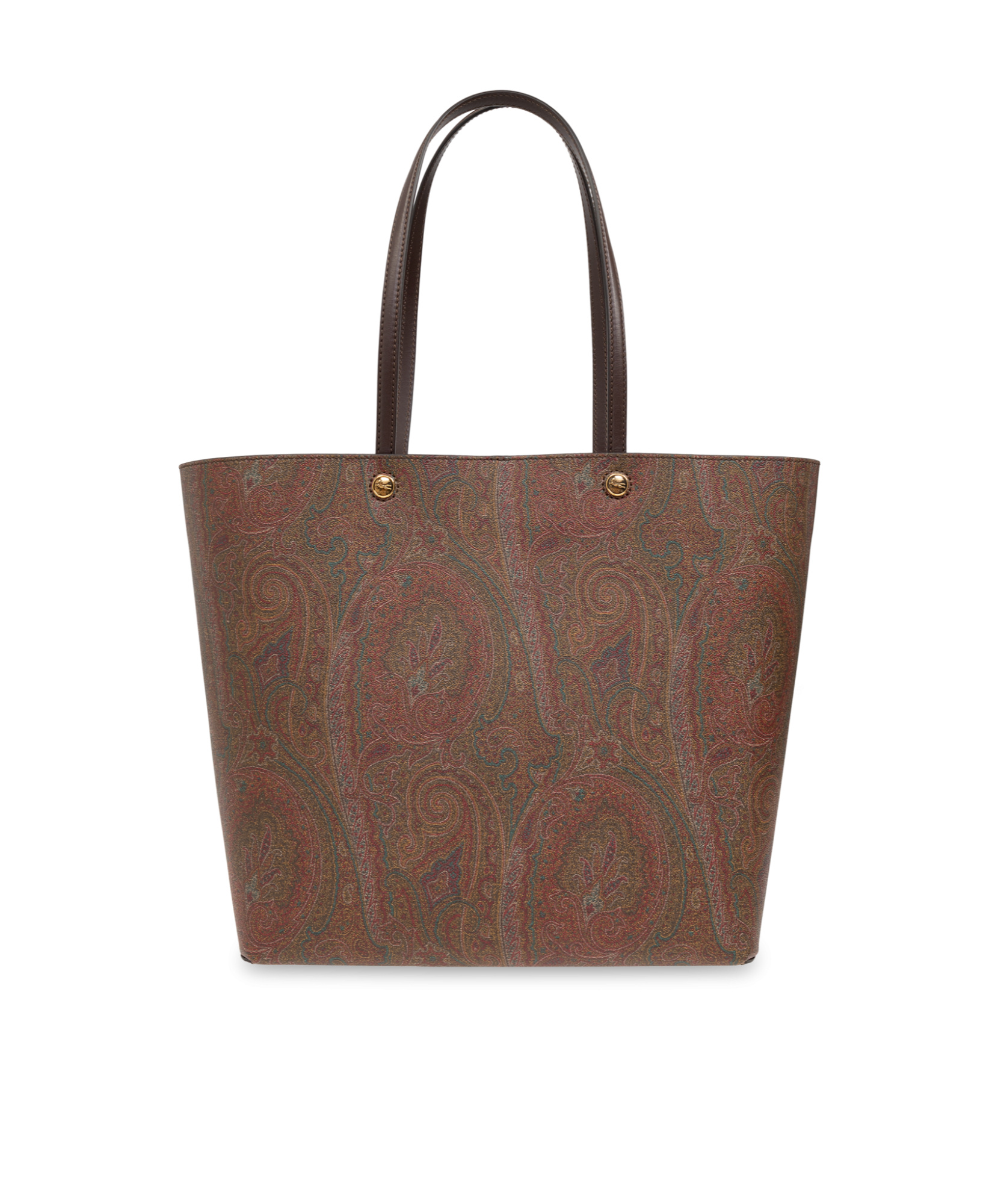 Etro Brown Shopper With All-over Jacquard Paisley Pattern In Brown