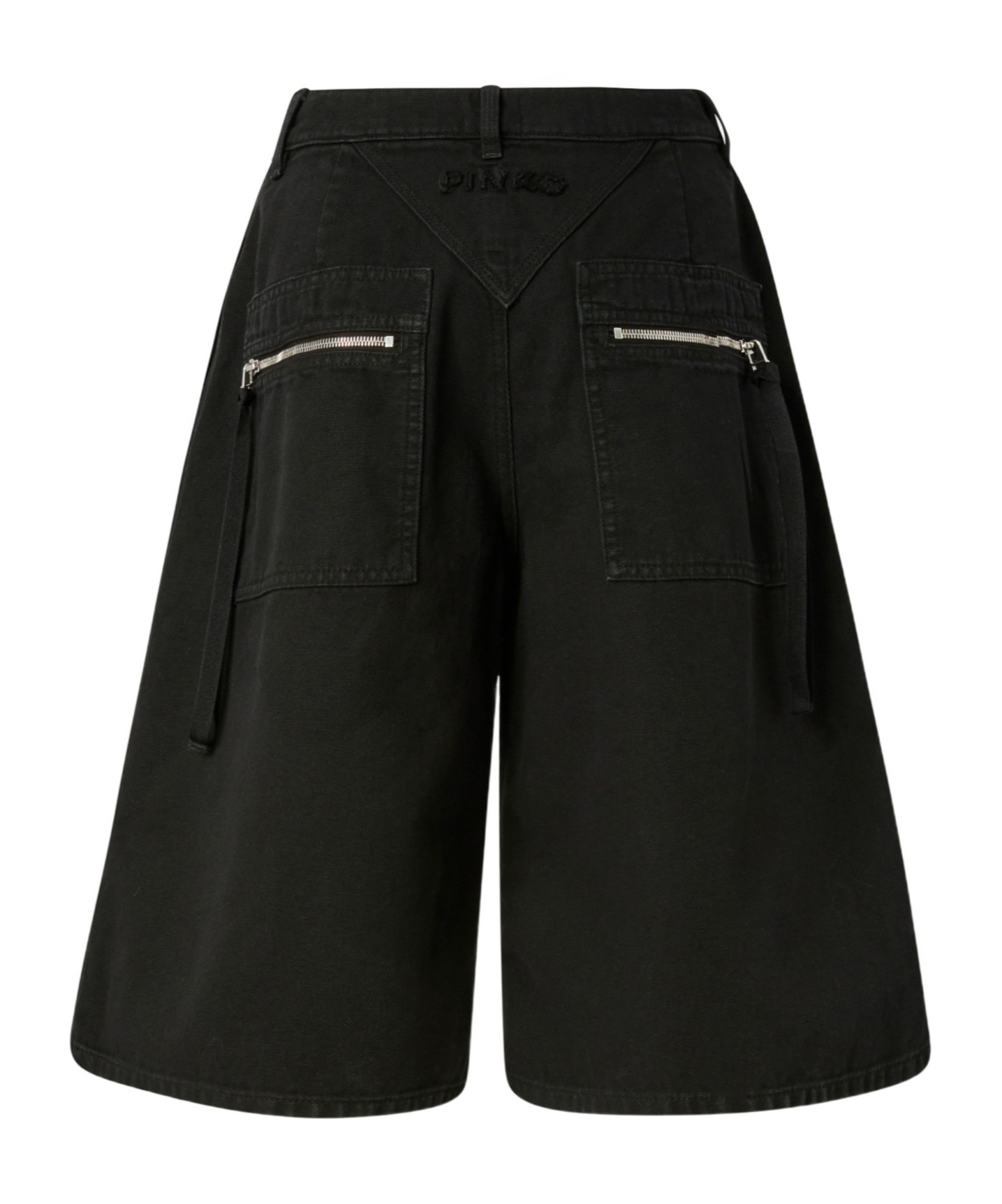 Pinko Wide Cotton Bermuda Shorts With Pockets
