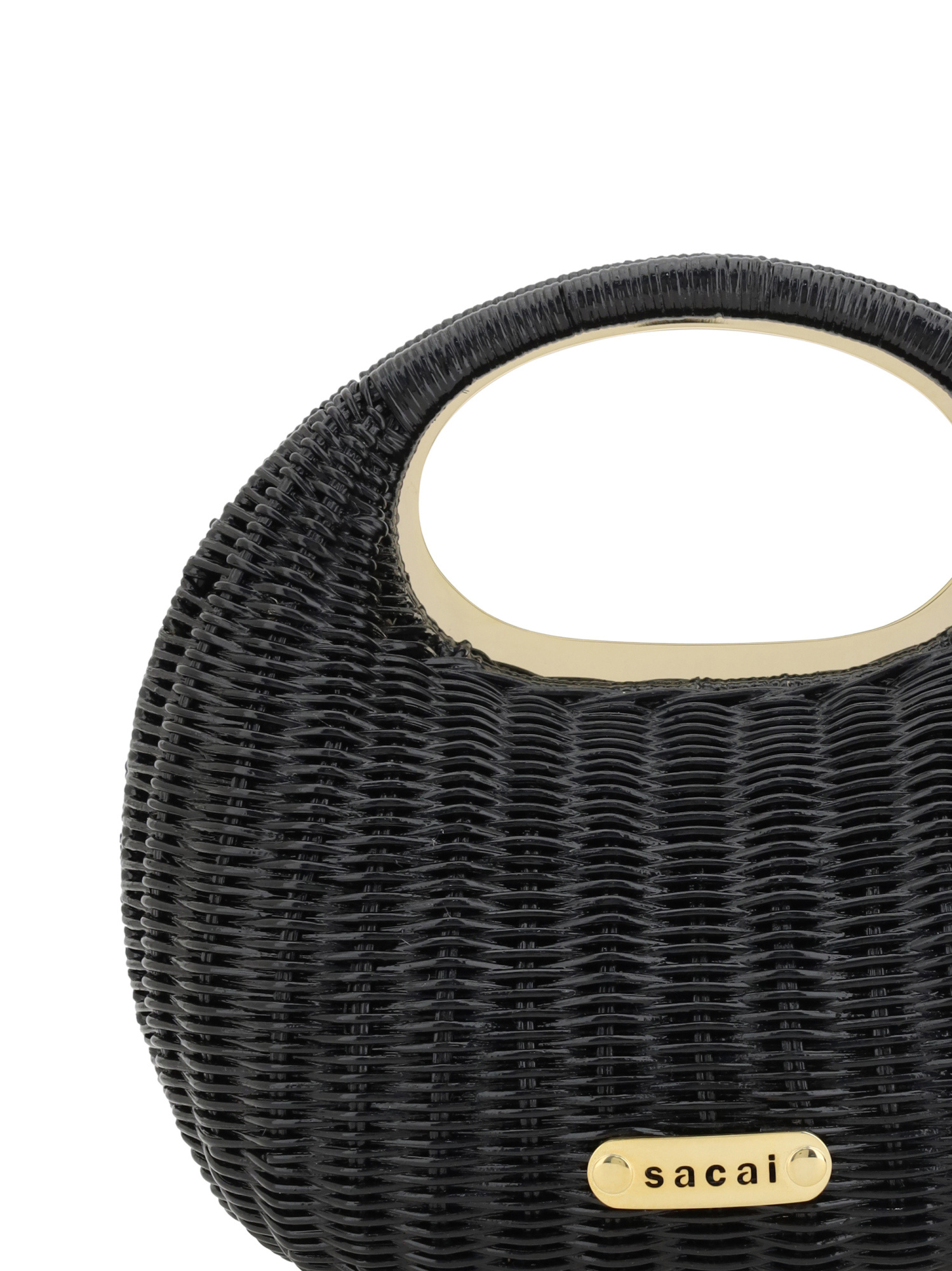 Shop Sacai Round Tote Bag In Black