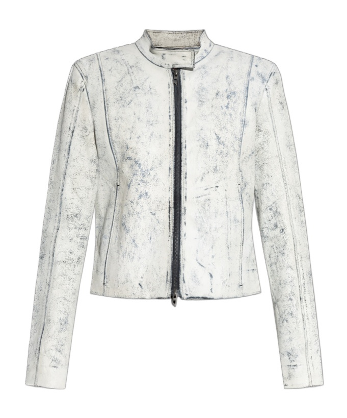 Diesel L-yric Biker Jacket In White